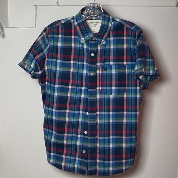 Abercrombie & Fitch New York Muscle Button Down Short Sleeve Sz S - Picture 1 of 5
